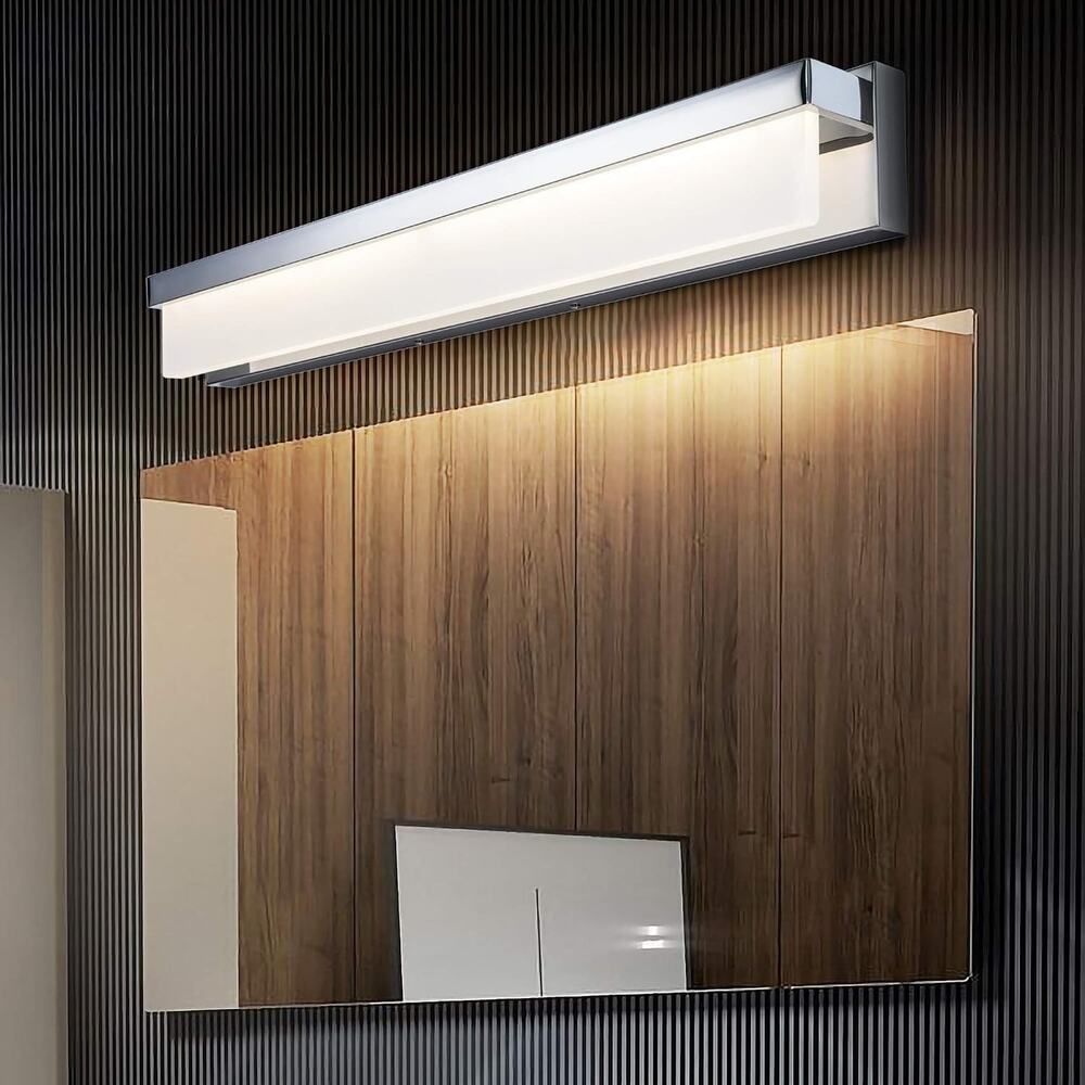 32" Chrome LED Bathroom Vanity Light, 4000K Modern Wall Light - Picture 5 of 5